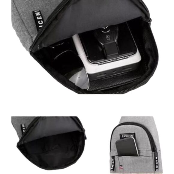 Gray Chest Crossbody Shoulder Sling Bag - Picture 9 of 10